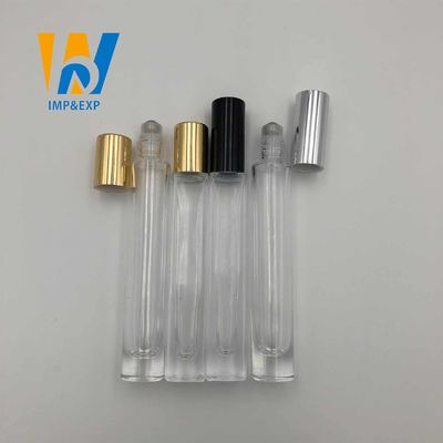 بطری گلوله ای غلتکی شیشه ای 1 میلی لیتر 15 میلی لیتری با عطر رولر قابل شارژ مینی درپوش طلا